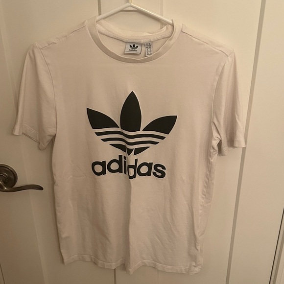 Adidas Men's White Tee with Black Logo - Picture 1 of 4